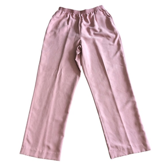 ALFRED DUNNER Pants Women's Size US12 Pink High Waisted Faux Suede Pull-On - Picture 1 of 8